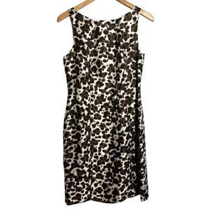 Ann Taylor Women 8P Sleeveless Silk Leopard Print Sheath Knee Length Dress